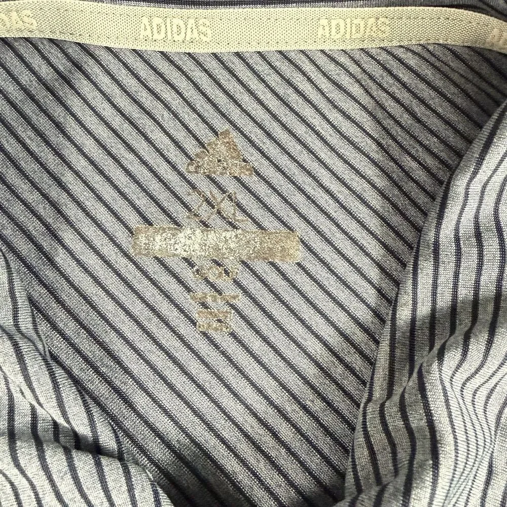 Adidas Golf Feeder Stripe Polo Shirt Mens Performance Stretch Blue Size 2XL XXL